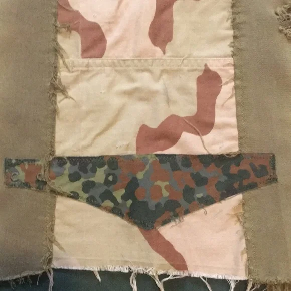 Upcycled patched BDG free people mountaineer camouflage military army camo skirt - Picture 8 of 16